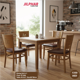 Jilphar Furniture 4+1 Solid Wood Dining Set JP1006 & JP2327