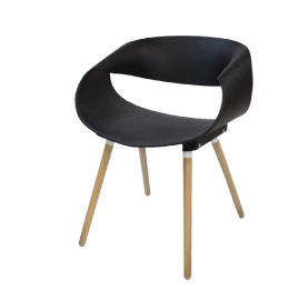   Jilphar Furniture Modern PP Dining Chair with Wooden Legs JP1037