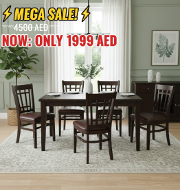 Jilphar Furniture Stylish 6-Seater Solid Wood Dining Set JP2322 / JP1164A