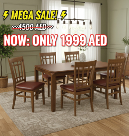Jilphar Furniture Elegant 6-Seater Solid Wood Dining Set JP2323 / JP1164B