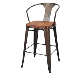 Jilphar Furniture Wood Seat with Arms Counter Stool JP1191