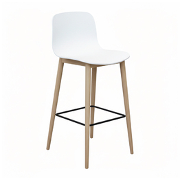 Jilphar Furniture High Polypropylene Bar Chair with Wooden Legs - JP1286B