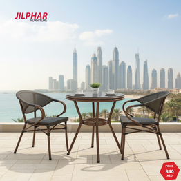 Jilphar Furniture Outdoor 2+1 Elegant Dining Set JP1289 & JP2339B