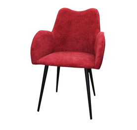 Jilphar Furniture Modern Polyester Fabric Dining Chair with Coated Steel Leg Wine Red - JP1301B