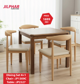 Jilphar Furniture Modern 4-Seater Dining Table Set JP2327 / JP1309C