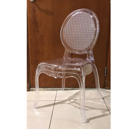 Jilphar Furniture Stackable Oval Back Design Transparent  Chair JP1389