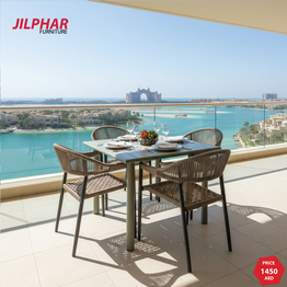 Jilphar Furniture Outdoor 4+1 Contemporary Dining Set JP1436 & JP2462