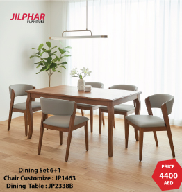 Jilphar Furniture Modern 6+1 Solid Wood Dining Set JP1463 Customize Chair / JP2338B