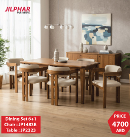 Jilphar Furniture Elegant Solid Wood 6+1 Dining Set JP2323 / JP1483B