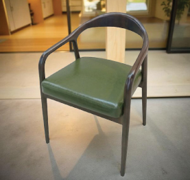 Jilphar Furniture Modern Wooden Armchair with Green Upholstered Seat JP1484