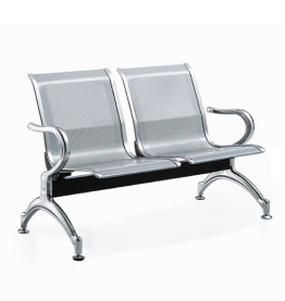 Jilphar Furniture Premium Stainless Steel Two-Seater Waiting Chair with Armrests 1489B