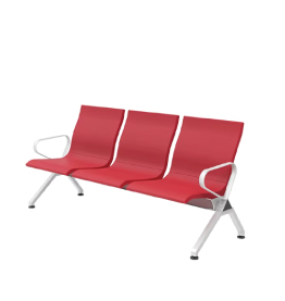 Jilphar Furniture 3-Seater Armed Waiting Chair Red – Sleek & Durable Design JP1492B