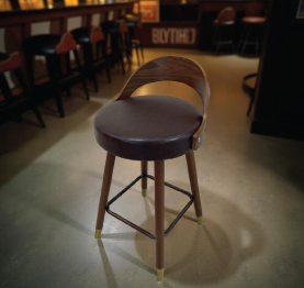 Jilphar Furniture Brown PU Leather Bar Chair - JP1496
