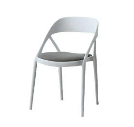 Jilphar Furniture Indoor/Outdoor  Polypropylene Dining Chair with Fabric Seat JP1520B