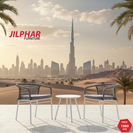 Jilphar Furniture Outdoor 2+1 Modern Dining Set JP1544 & JP2468