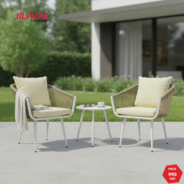 Jilphar Furniture Outdoor 2+1 Cozy Dining Set JP1546 & JP2468