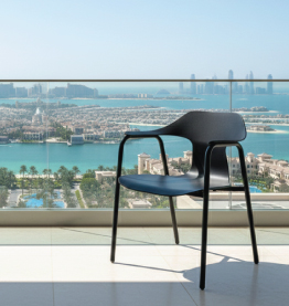 Jilphar Furniture Minimalist Polypropylene Black Chair with Metal Frame JP1575A