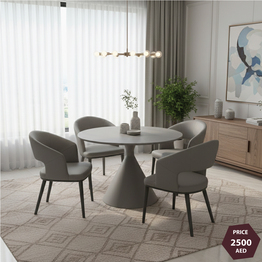 Jilphar Furniture Eclipse 4+1 Round Dining Set JP1576 & JP2494