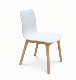 Jilphar Furniture Modern White Chair with Wooden Legs JP1579B