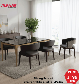 Jilphar Furniture Modern Solid Wood Dining Table Set (4+1) JP2359 / JP1615