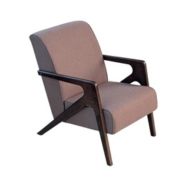Jilphar Furniture Contemporary Armchair with Textured Saddle Upholstery & Glossy Brown Frame JP1617B