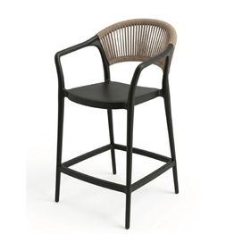 Jilphar Furniture Contemporary Woven Rope Backrest Black Bar Chair JP1635A