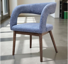 Jilphar Furniture Blue Accent Dining Chair with Curved Back JP1779