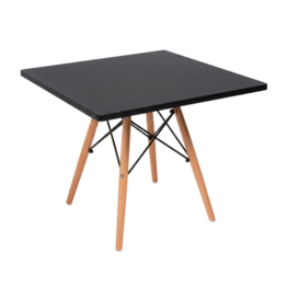 Jilphar Furniture Mid-Century Modern Square Dining Table – Black & Natural Wood JP2005C