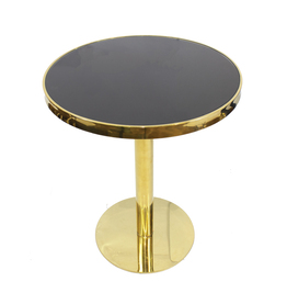 Jilphar Furniture Marble 60 Dia Round Table with SS Gold Plated Table Base JP2143A