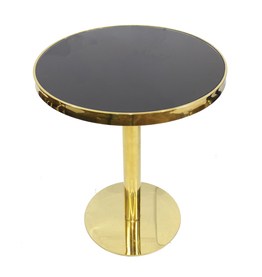 Jilphar Furniture Marble 70 Dia Round Table with SS Gold Plated Table Base JP2144A