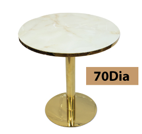 Jilphar Furniture Tempered Glass Dining  Table  with SS Gold  Base  –JP2217/3012