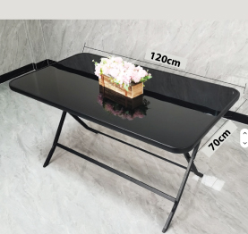 Jilphar Furniture Rectangular Foldable Table with Glass Top JP2242