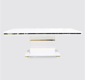 Jilphar Furniture Luxe White & Gold Modern Dining Table JP2273