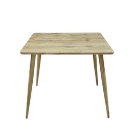 Jilphar Furniture Modern Square Dining Table – Natural Oak & Metal JP2278B
