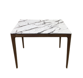 Jilphar Furniture 4 seater Dining Table with White Texture  Top (80*80*75cm) JP2361