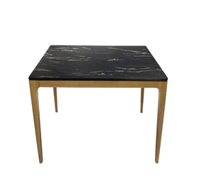 Jilphar Furniture 4 seater Dining Table with Black Texture  Top (80*80*75cm) JP2362