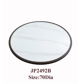 Jilphar Furniture Elegant Sintered Stone Round Tabletop with Solid Wood Trim JP2492B