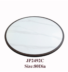 Jilphar Furniture Elegant Sintered Stone Round Tabletop with Solid Wood Trim JP2492C
