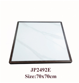 Jilphar Furniture Elegant Sintered Stone Square Tabletop with Solid Wood Trim JP2492E