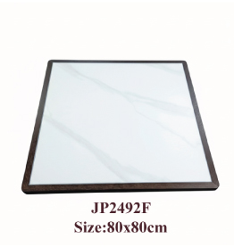 Jilphar Furniture Elegant Sintered Stone Square Tabletop with Solid Wood Trim JP2492F