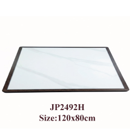 Jilphar Furniture Elegant Sintered Stone Rectangular Tabletop with Solid Wood Trim JP2492H