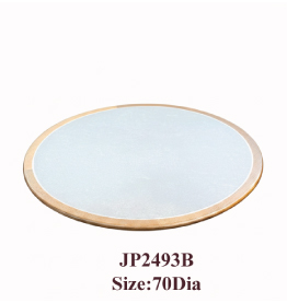 Jilphar Furniture Elegant Sintered Stone Round Tabletop with Solid Wood Trim JP2493B