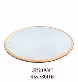 Jilphar Furniture Elegant Sintered Stone Round Tabletop with Solid Wood Trim JP2493C