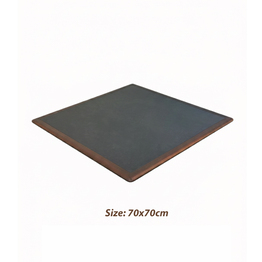 Jilphar Furniture Premium Sintered Stone Rectangular Tabletop with Wood Veneer Trim JP2498A