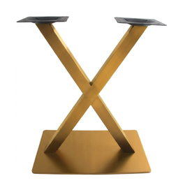 Jilphar Furniture Luxurious X-Frame Brushed Golden Finish Table Base JP3062G