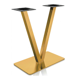 Jilphar Furniture Luxurious V-Frame Brushed Golden Finish Table Base JP3063G