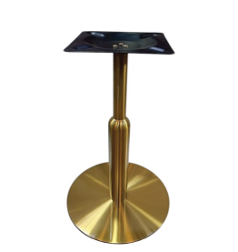 Jilphar Furniture Modern Brass-Finish Metal Table Base – Round Bottom with Square Mounting Plate JP3089