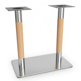 Jilphar Furniture Aesthetic Twin Pedestal Table Base With Wooden Accent JP3118