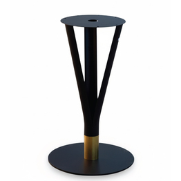 Jilphar Furniture Contemporary Matte Black & Gold Accent Pedestal Table Base JP3132