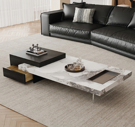 Jilphar Furniture Modern High-end Light Luxury Rock Panel Coffee Table JP4053 